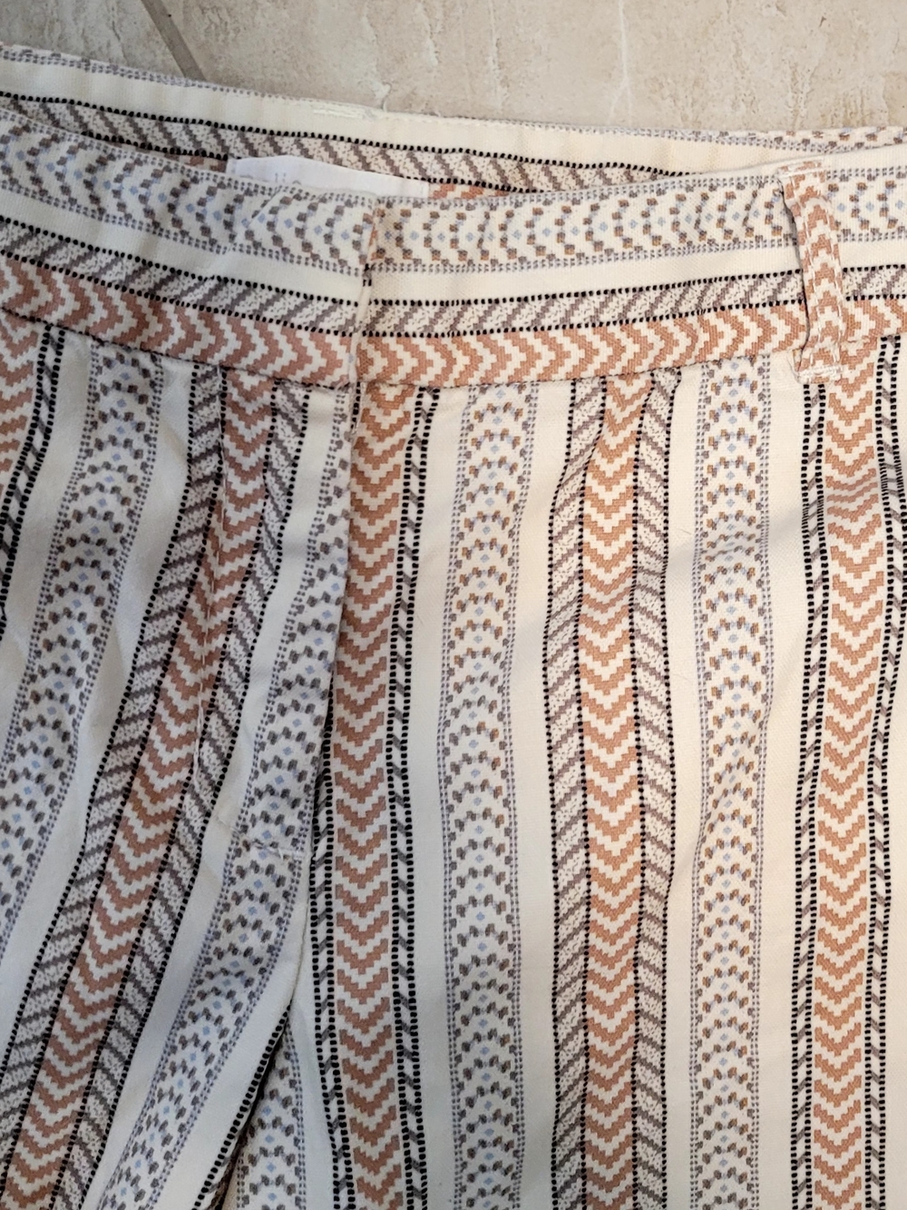 5 For $25 Dalia Cream Shorts with Tan & Black Stripes